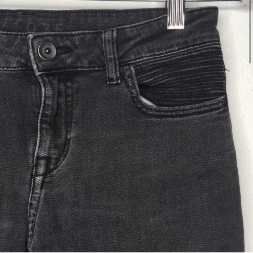 Zara Z1975 Basic Denim Black Distressed Jeans 4 - Picture 3 of 6